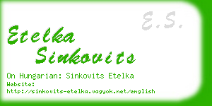 etelka sinkovits business card